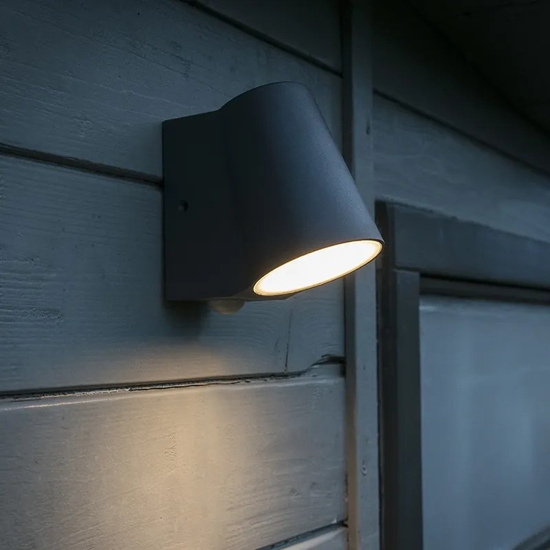 Lampă de exterior antracit cu senzor de mișcare inclusiv LED - Uma