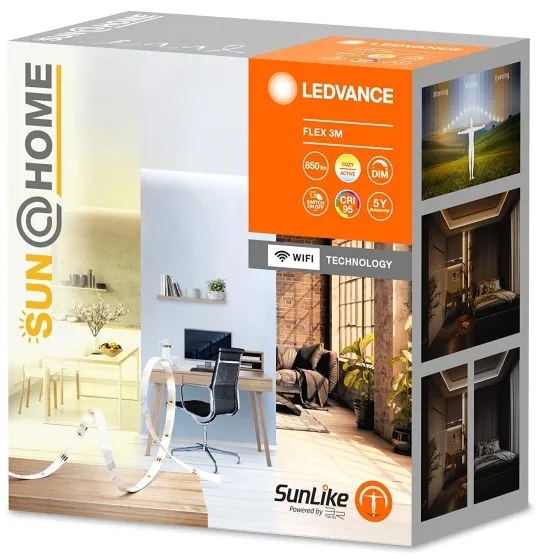 Ledvance - Bandă LED flexibilă SUN@HOME 3m, 13,5W, Wi-Fi, CRI 95, dimabilă