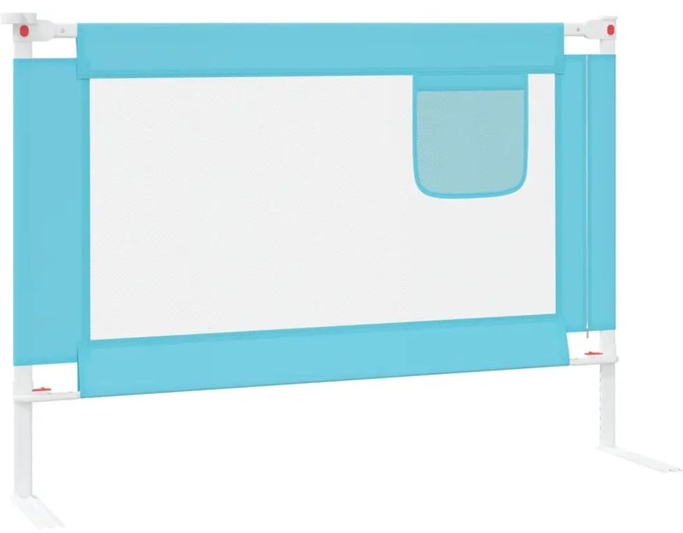 Balustrada de protectie pat copii, albastru, 90x25 cm, textil 1, Albastru, 90 x 25 cm