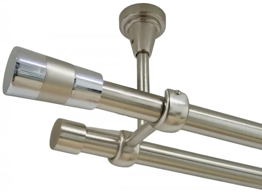 Galerie dubla valeo crom fara inele prindere tavan 19/19 mm inox (Alege marime: 400 cm)