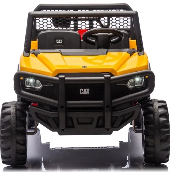 Mașinuță electrică CAT 60W/7500 mAh galben/negru + telecomandă