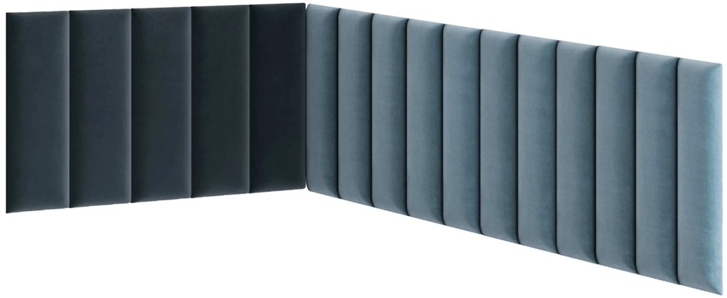 Panou de perete tapitat QUADRATTA 20 x 50 cm – albastru Culoare: Albastru