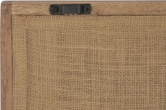 Set 2 tablouri decorative din iută cu relief în ramă din lemn de acacia, 60×90 cm, „Hemp"