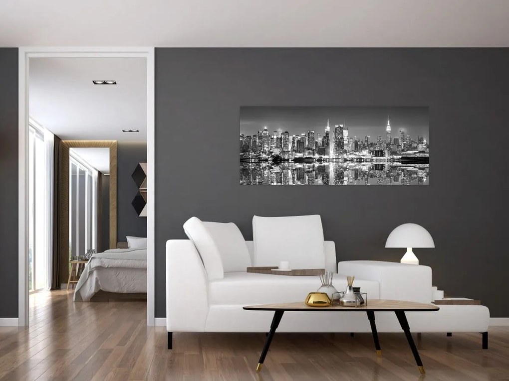 Tablou - New York, alb-negru (120x50 cm)