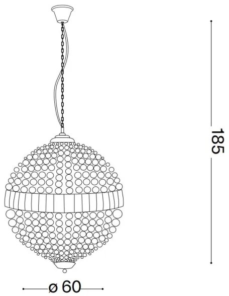 Lustră de cristal pe cablu Ideal Lux LUXOR 12xG9/40W/230V