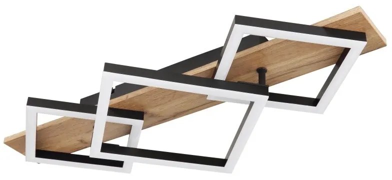 Plafoniera LED design industrial Beatrix negru, maro 61x31cm