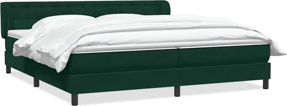 vidaXL Pat cu arcuri cu saltele verde închis 180x220 cm catifea