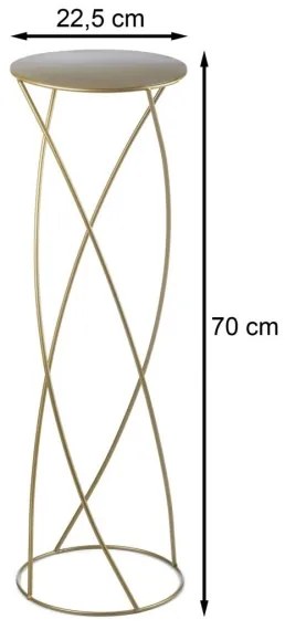 Suport pentru flori 70x22,5 cm, culoare aurie