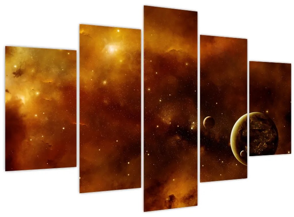 Tablou - Planete cu nebuloasă (150x105 cm)