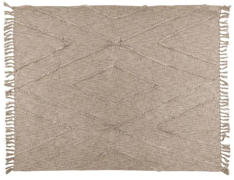 Cuvertură maro deschis din bumbac pentru pat dublu 250x260 cm Sahara - Tiseco Home Studio