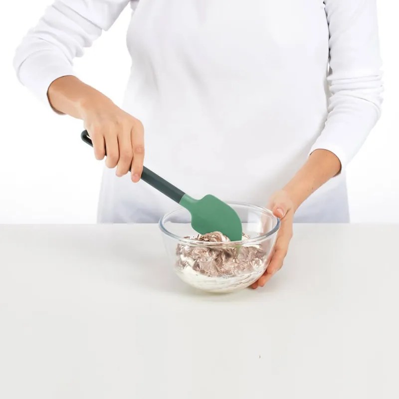 Spatula Lekue 1010186, 28,5 cm, Rezistenta la zgarieturi, 4/220 °C, Margine flexibila, verde