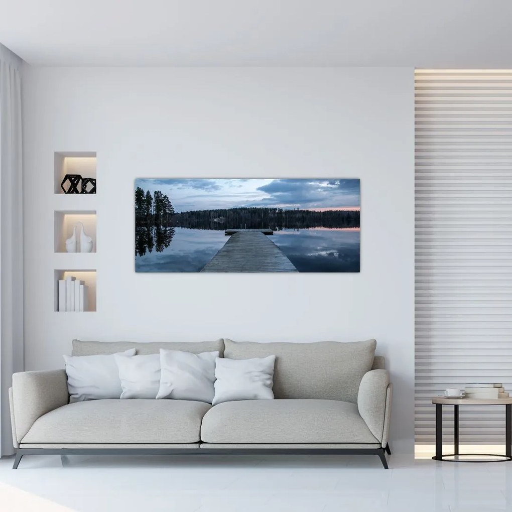 Tablou - Ponton de lemn, lac (120x50 cm)