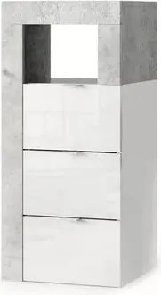 Dulap coloana mediu LC Mobili Italia Hamburg finisaj alb lucios/gri beton 35x78 cm
