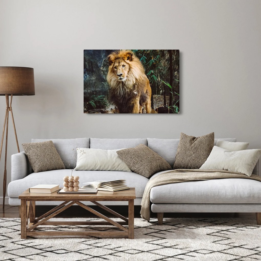 Tablou cu leu în natură (90x60 cm)