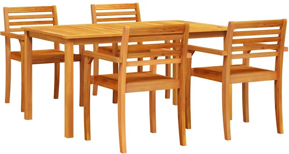 vidaXL Set de masă pentru grădină 5 pcs Maro Lemn Solid de Acacia