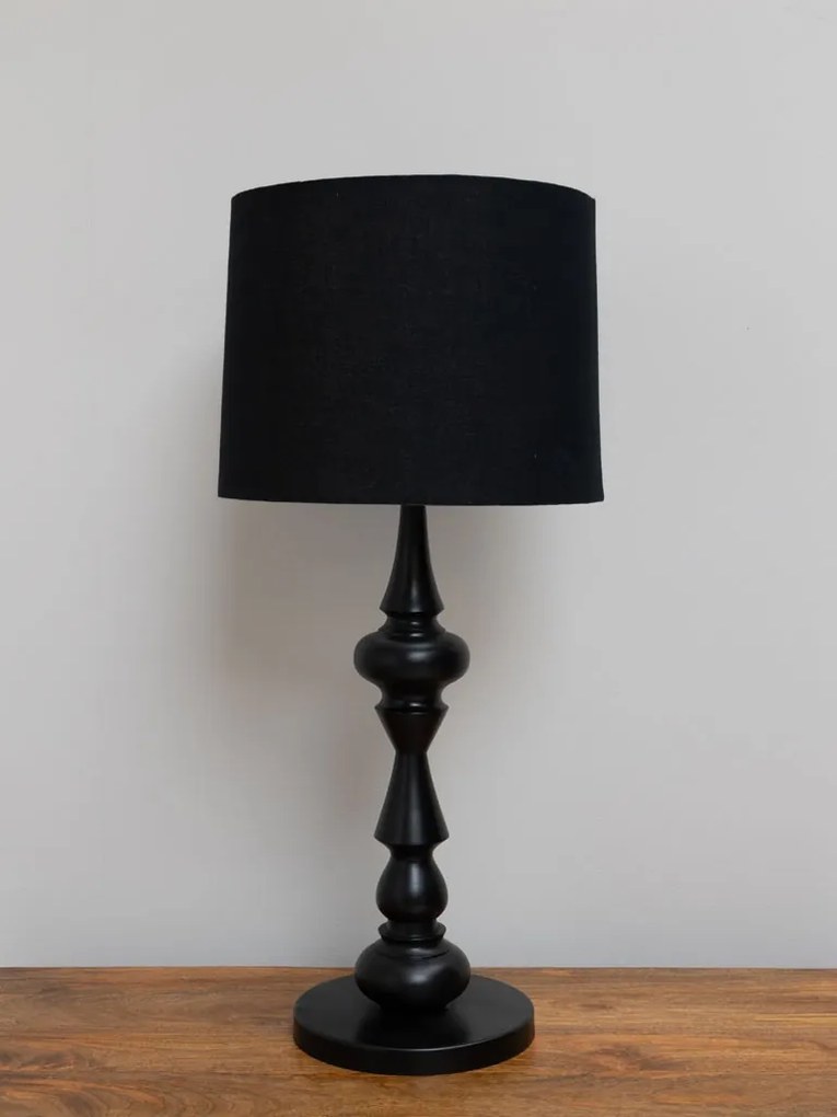 Lampa de masa, cu abajur din bumbac, Fusilli