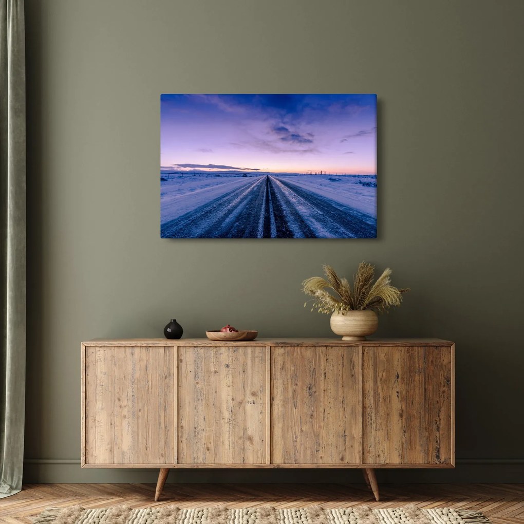 Tablou - autostrada iarna (90x60 cm)
