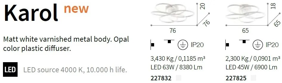Lustra LED aplicata design modern KAROL PL D76 227832 IDL