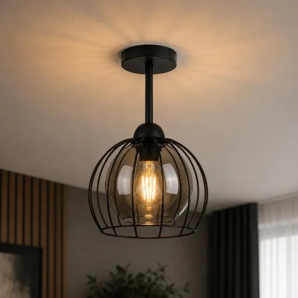 Lustră aplicată SOLO BLACK 1xE27/60W/230V