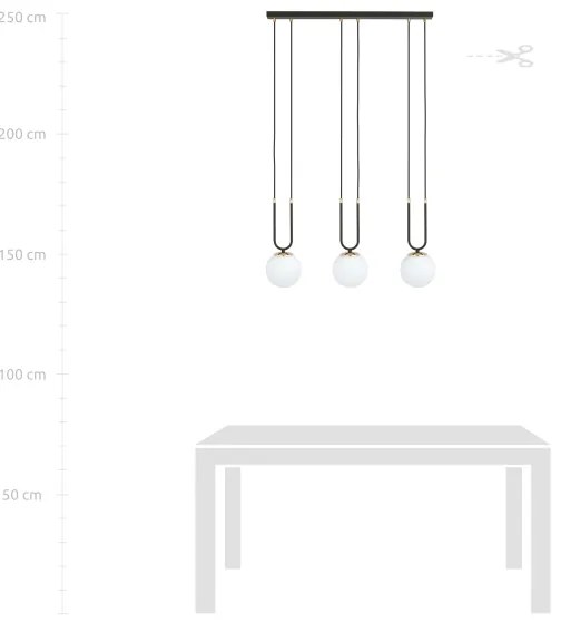 Lustră pe cablu GLAM 3xE14/10W/230V negru