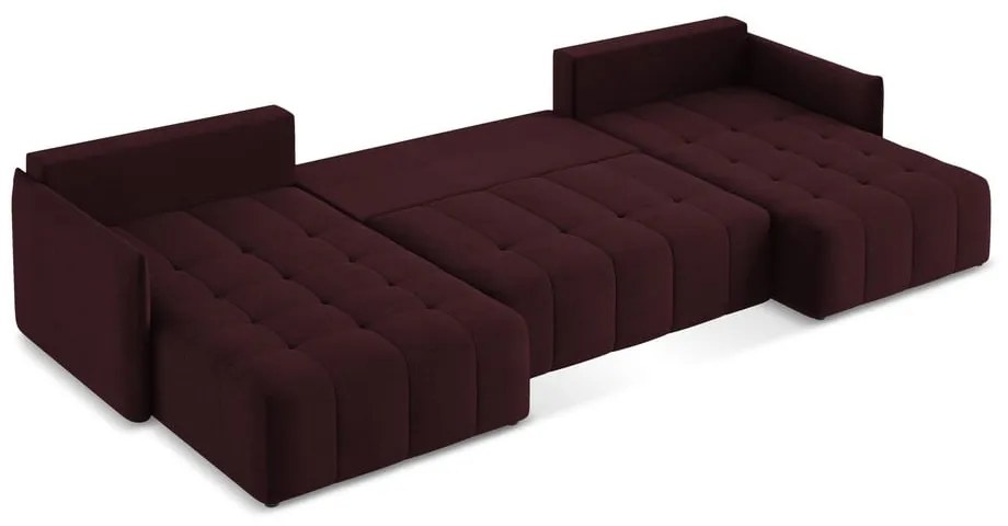 Colțar burgundy extensibil/cu spațiu de depozitare (în formă de "U") Moku – Makamii