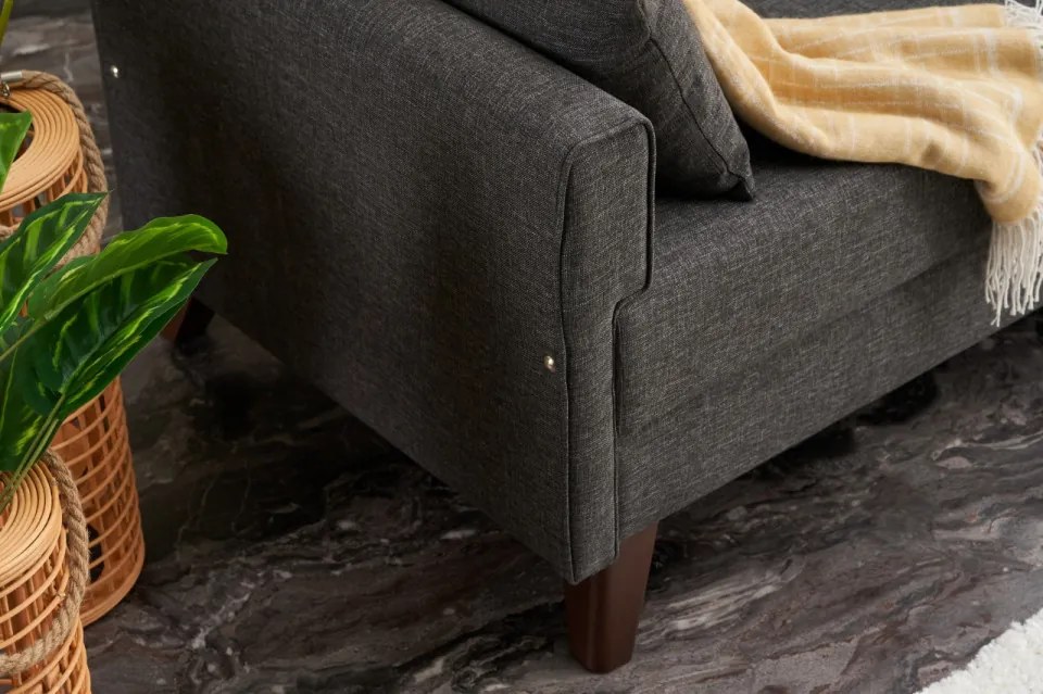 Canapea cu 2 locuri Bella Sofa, Antracit, Poliester