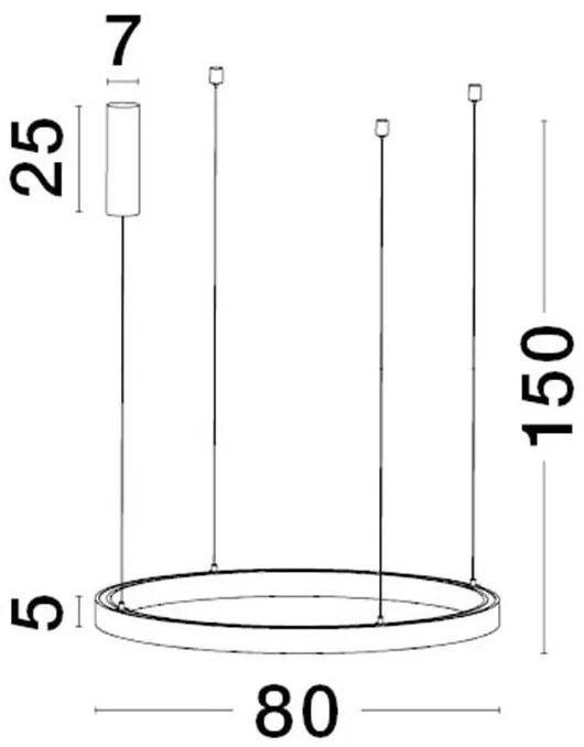 Sistem circular sina magnetica cu iluminat in partea superioara Halo 80cm