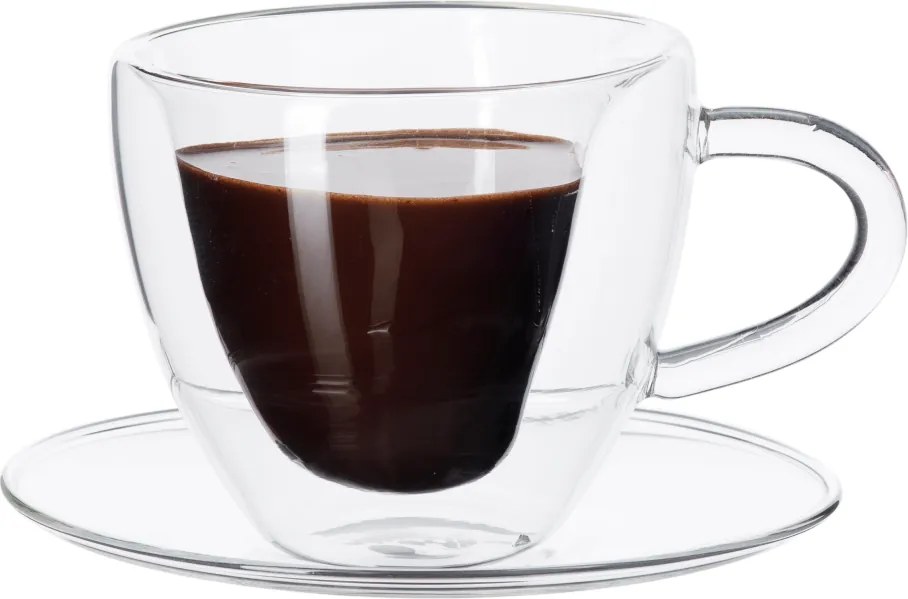 Ceaşcă termorezistentă Heart cu farfurie, 2 buc., în formă de inimă, 150 ml, HOTCOOL TYP 5
