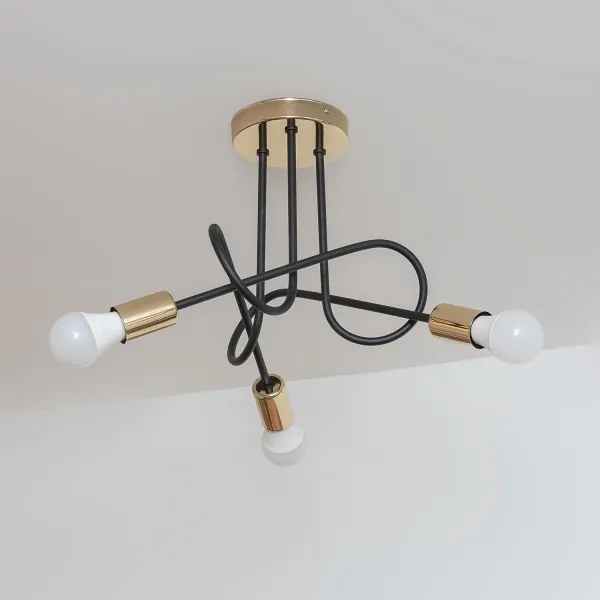 Lustră aplicată OXFORD 3xE27/15W/230V auriu/negru