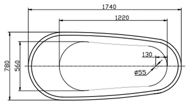 Cada baie freestanding 175 x 80 cm Florida, Natasha 1740x780 mm