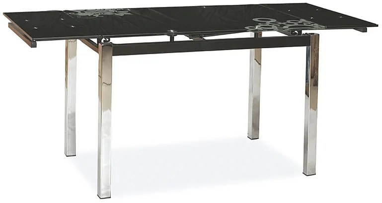 Masă de sufragerie extensibilă 110-170 cm Gerardo (negru + cromat) (pentru 4 până la 6 persoane). 1050184