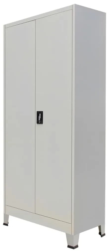 vidaXL Dulap de birou cu 2 uși din oțel 90x40x180 cm, gri