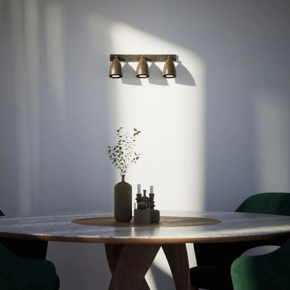 Aplica de perete din alama cu 3 spoturi directionabile Stoccolma