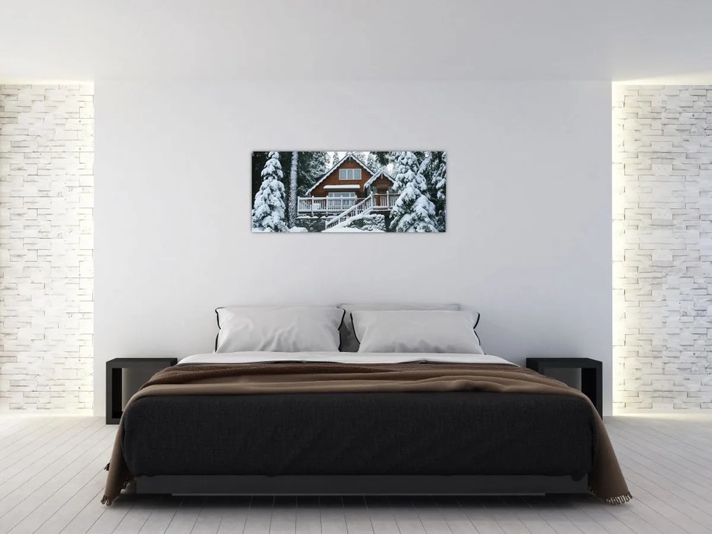 Tablou - Cabană din lemn (120x50 cm)