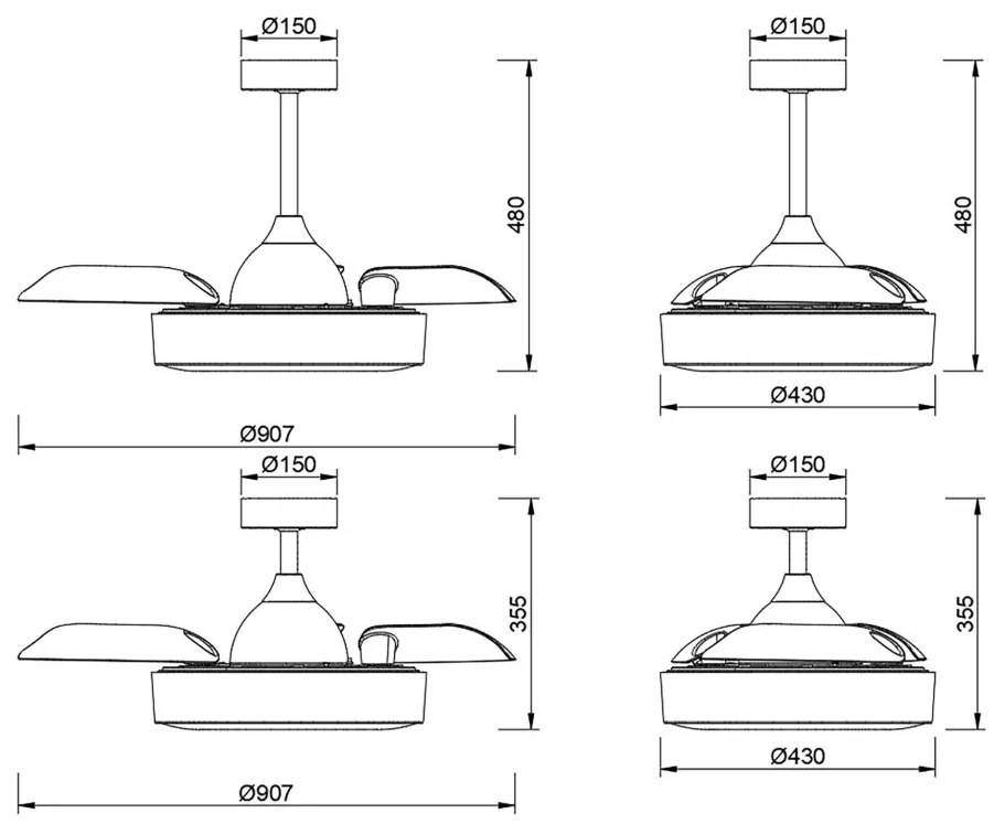 Lustra LED cu Ventilator si telecomanda Mini COIN alb