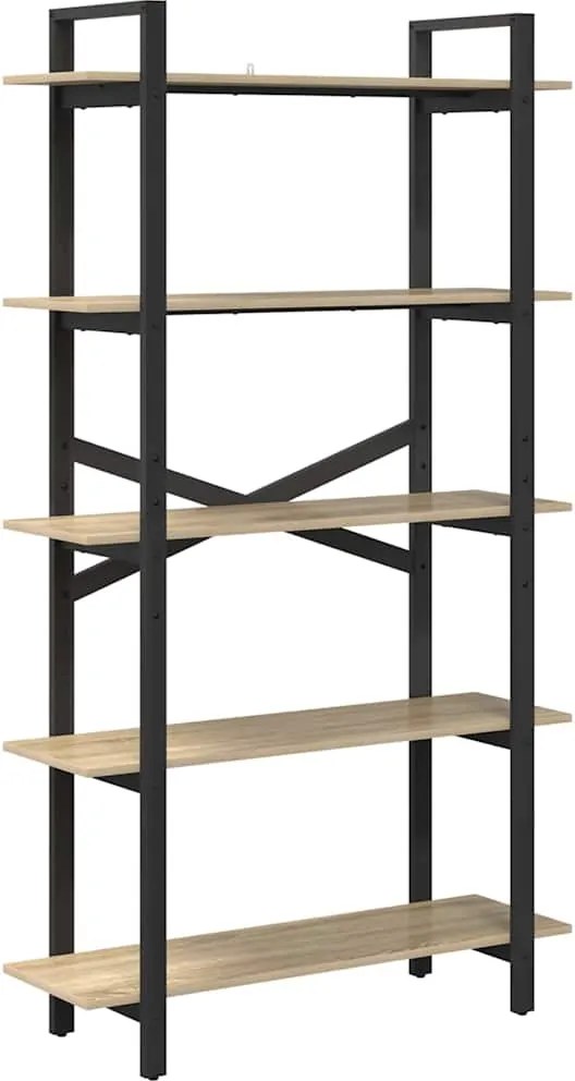 vidaXL Raft pentru cărți Stejar Sonoma 100 x 33,5 x 178 cm