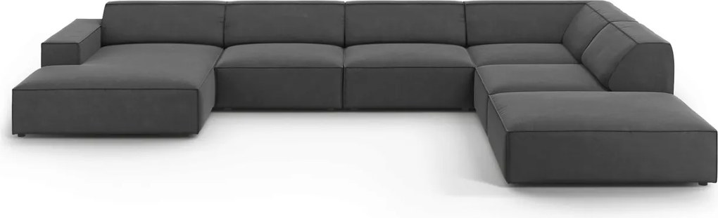 Coltar panoramic dreapta 7 locuri, Jodie, Micadoni Home, BL, 364x262x70 cm, catifea, gri