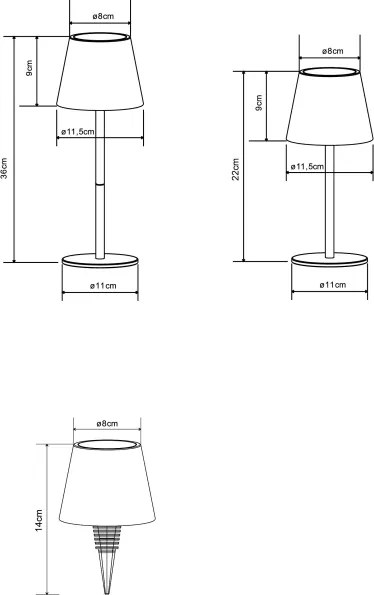 Globo 58488W - Lampă de masă LED 3în1 pentru exterior VANNIE, tactilă, cu reglare a intensității, reîncărcabilă, 3W/5V, IP54, alb