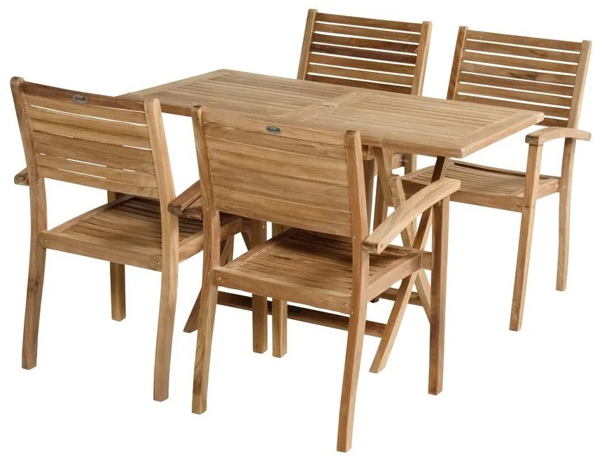 Scaun de grădină în culoare naturală din lemn masiv Sunderland – Hartman