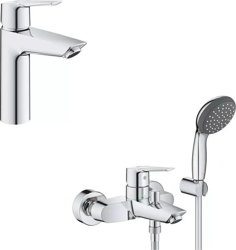 Set baterie lavoar baterie cada - dus si set de dus Grohe Start crom