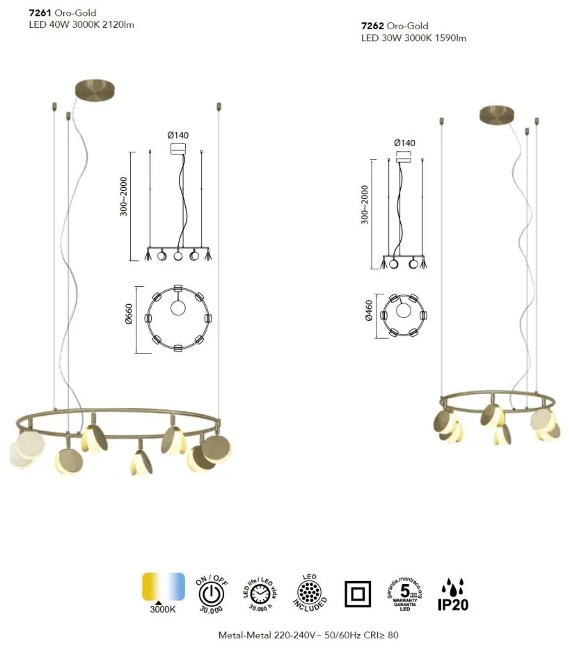 Lustra LED suspendata design modern SHELL 30W aurie