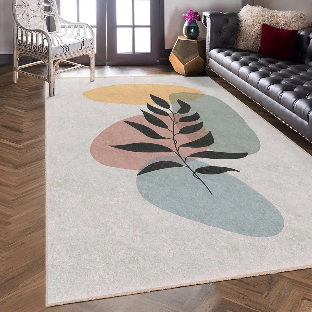 Covor tip traversă crem lavabil 80x200 cm Illustrated Autumn – Mila Home