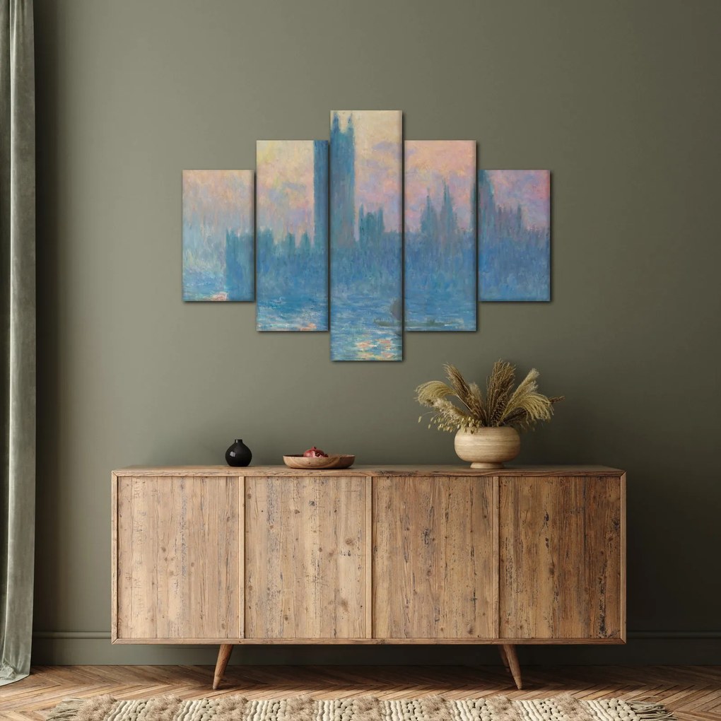 Tablou - Claude Monet, The Houses of Parliament, Sunset, reproducere (150x105 cm)