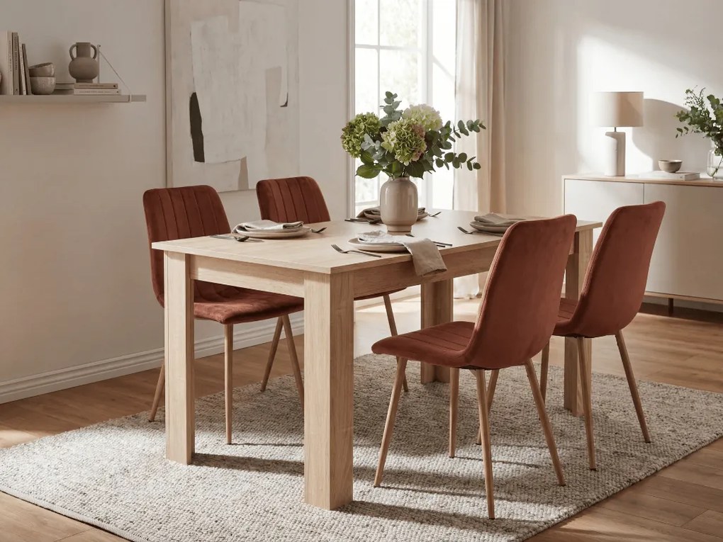 Scaun de catifea maro castan LAVA