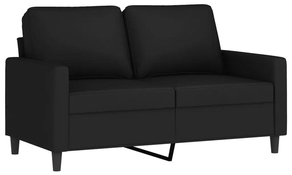 Set de canapele cu perne, 3 piese, negru, catifea Negru, Cu suport de picioare