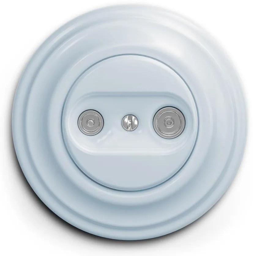 Kliklap - Retro priză terminală TV+R cu ramă, albastră