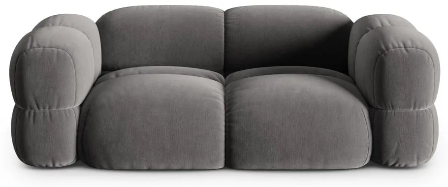 Canapea gri cu tapițerie din catifea 210 cm Loretto – Cosmopolitan Design