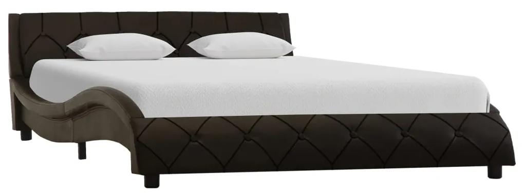 285657 vidaXL Cadru de pat, gri, 140 x 200 cm, piele ecologică