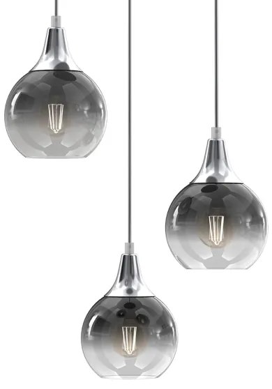 Lustră pe cablu MONTE 3xE27/60W/230V crom mat