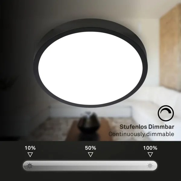 Plafonieră LED RGBW dimabilă Briloner 3709-015 LED/22W/230V negru + telecomandă